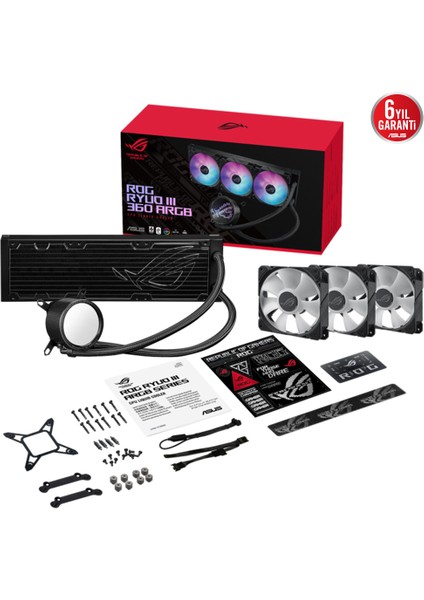 ASUS ROG RYUO III 360 ARGB ANIME MATRIX LED EKRAN ADRESLENEBİLİR RGB FAN ROG ARGB CPU SOĞUTUCUSU