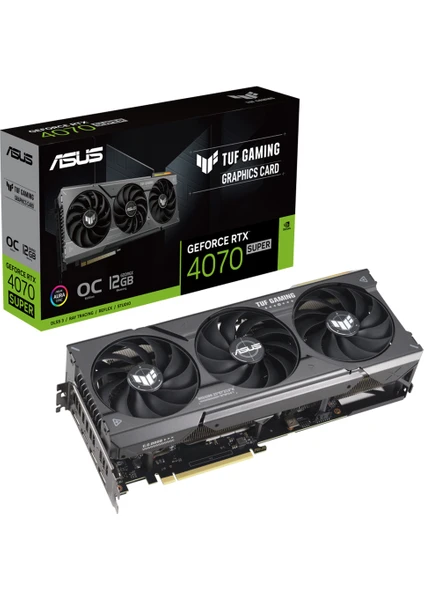 ASUS TUF-RTX4070S-O12G-GAMING NVIDIA GEFORCE 12GB GDDR6X 192bit 2595MHz HDMI 3xDP RGB DLSS3 EKRAN KARTI 