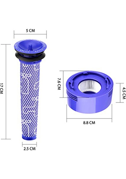 Dyson V7, V8 Animal ve V8 Absolute Hepa Filtre Için 4'lü Paket Filtre (Yurt Dışından)