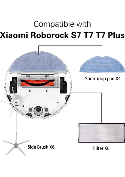 Roborock G10 G10S T7S T7S Plus S7 Elektrikli Süpürge Için Aksesuar Kiti (Yurt Dışından) modelleri