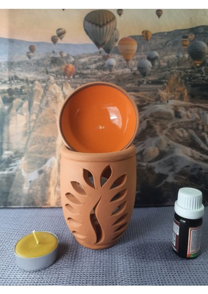 Yaprak Model Toprak Buhurdanlık Set