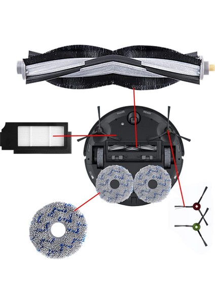 Ecovacs X1/x1 Plus Omni Rulo Fırça Filtresi Yan Fırçalı Paspas Kiti (Yurt Dışından)