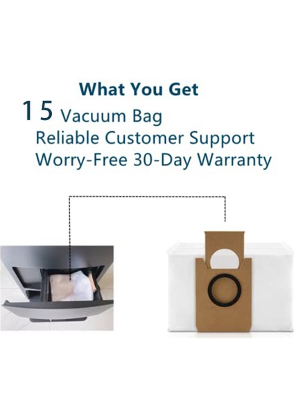Ecovacs X1OMNI X1TURBO Robot ile Uyumlu 15 Paket Toz Torbası (Yurt Dışından)