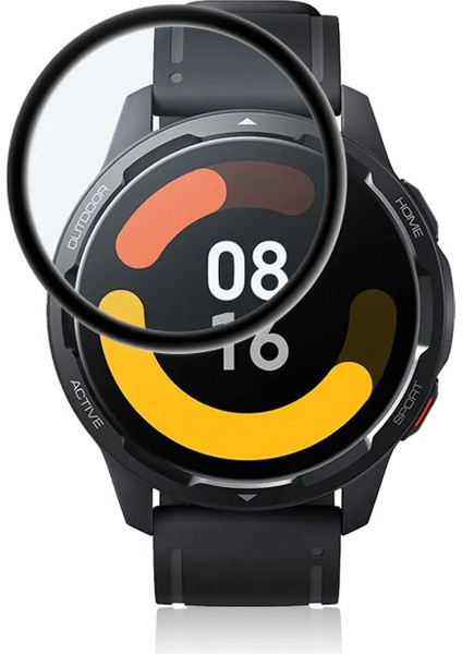 Xiaomi Watch S1 Active Için Çerçeveli Tam Kaplayan 3D Pet Ekran Koruyucu Film - FC016