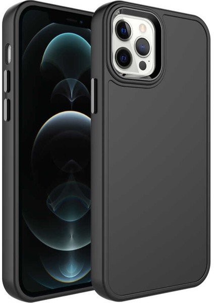 iPhone 14 Pro Uyumlu Rock Serisi Metal Buton ve Kamera Çerçeveli Sert Silikon Kılıf