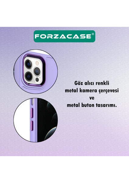 iPhone 13 Pro Max Uyumlu Rock Serisi Metal Buton ve Kamera Çerçeveli Sert Silikon Kılıf