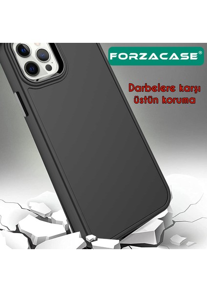 iPhone 13 Pro Max Uyumlu Rock Serisi Metal Buton ve Kamera Çerçeveli Sert Silikon Kılıf