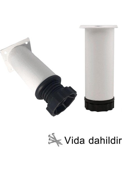 8 Adet Metal Ayarlanabilir 10 cm Beyaz Destek Ayağı Mobilya Kanepe Baza Koltuk Dolap Sehpa Tv Ünitesi Ayağı modelleri