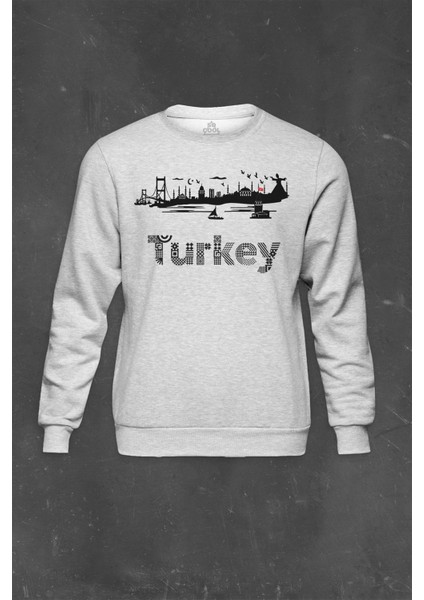 Istanbul Eminönü Kız Kulesi Ayasofya Türkiye Turkey Baskılı Unisex Sweat