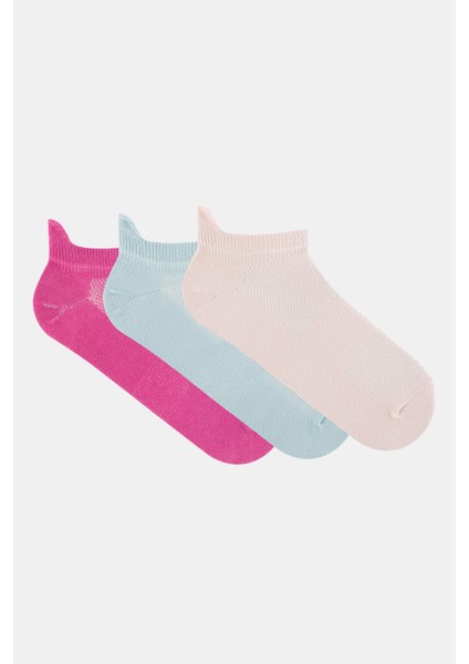 3 Çift Çok Renkli Pamuklu Kısa Boy Sneaker Çorap Everyday