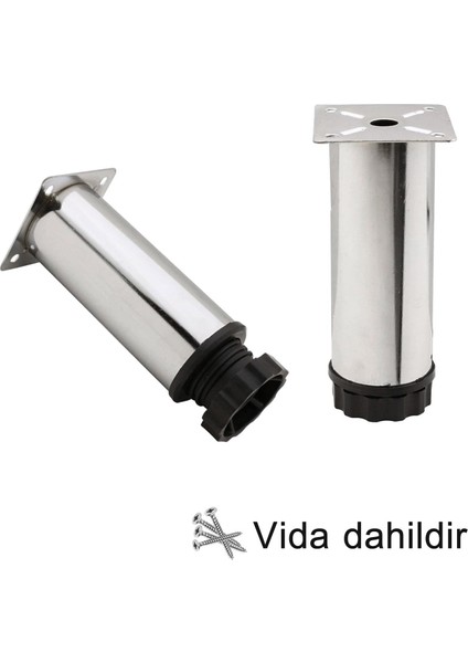 Metal Ayarlanabilir 10 cm Krom Destek Ayağı Mobilya Kanepe Baza Koltuk Dolap Sehpa Tv Ünitesi Ayağı fırsatları