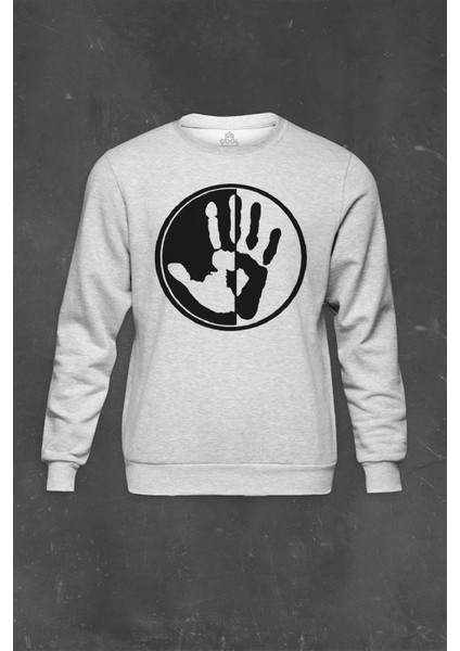 Gri Sweatshirt Irkçılığa Hayır No Racism Baskılı Unisex Sweat