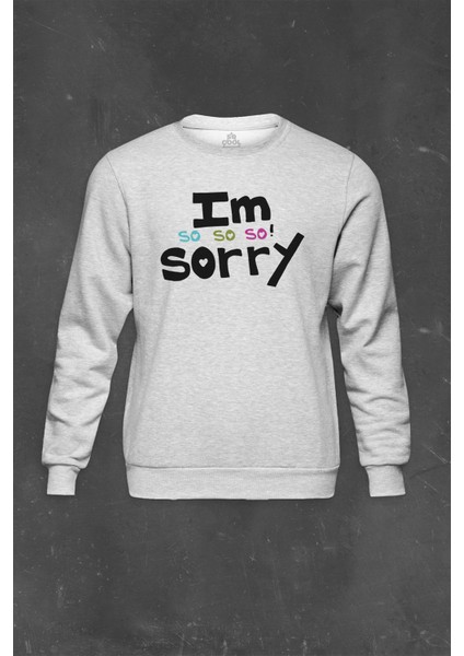 Gri Sweatshirt I Am So Sorry Çok Üzgünüm Özür Dileme Barışma Baskılı Unisex Sweat