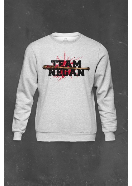 Gri Sweatshirt I Am Negan The Walking Dead Yürüyen Ölüler Baskılı Unisex Sweat