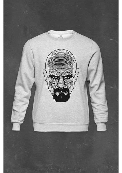 Gri Sweatshirt Breaking Bad Heisenberg Ding Ding Crystal Meth Baskılı Unisex Sweat