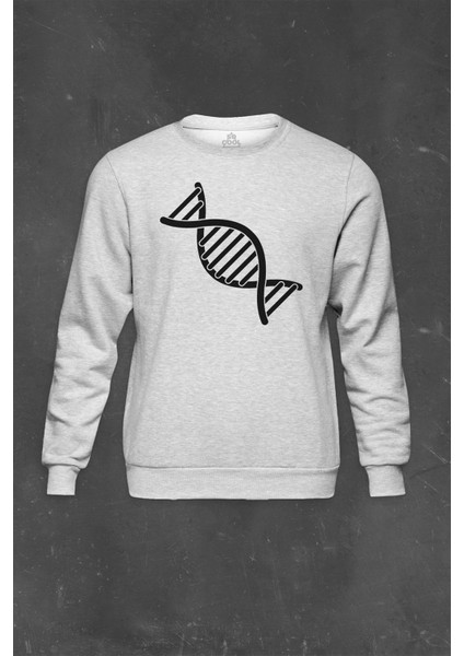 So Cool Gri Sweatshirt Dna Genetik Kod Hayat Ağacı Evrim Biyoloji Baskılı Unisex Sweat