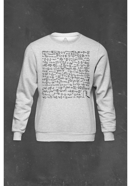 So Cool Gri Sweatshirt Matematik Denklemi Einstein Formül Problem Baskılı Unisex Sweat