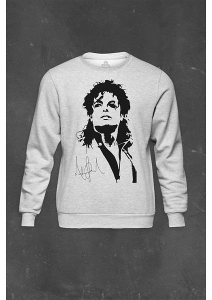 Gri Sweatshirt Michael Jackson Dance Moon Light Dancing Dans Baskılı Unisex Sweat