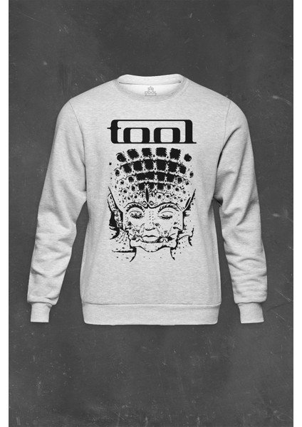 Gri Sweatshirt 10,000 Days 10000 On Bin Gün Tool Müzik Baskılı Unisex Sweat