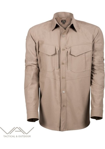 TACTEC01 Tactical Özel Tasarım Gömlek Yüksek Mukavemetli Polyester Ribs Kumaş