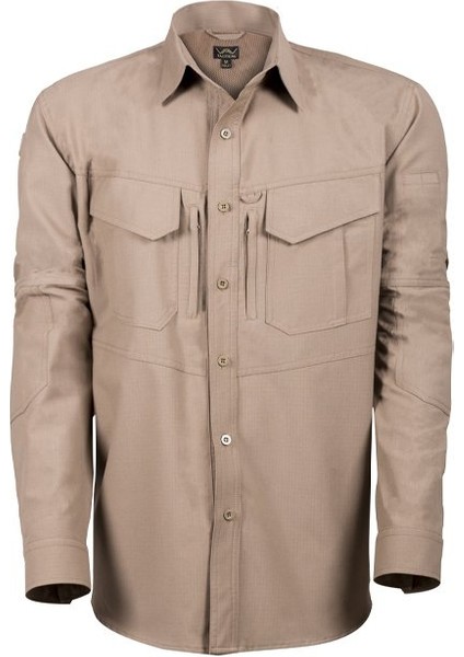 TACTEC01 Tactical Özel Tasarım Gömlek Yüksek Mukavemetli Polyester Ribs Kumaş