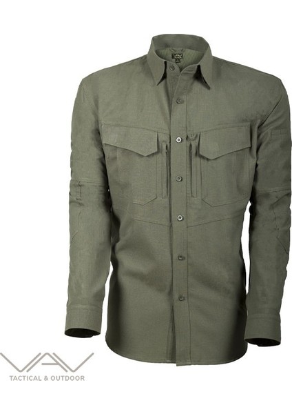 TACTEC01 Tactical Özel Tasarım Gömlek Yüksek Mukavemetli Polyester Ribs Kumaş