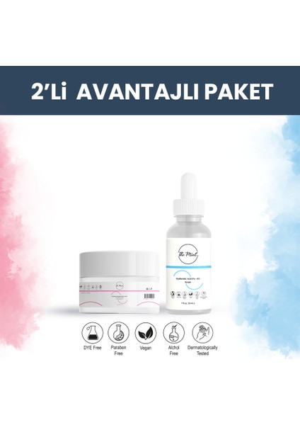 Nemsiz, Kuru ve Mat Ciltler Için Nemlendirici Serum ve Nemlendirici Krem