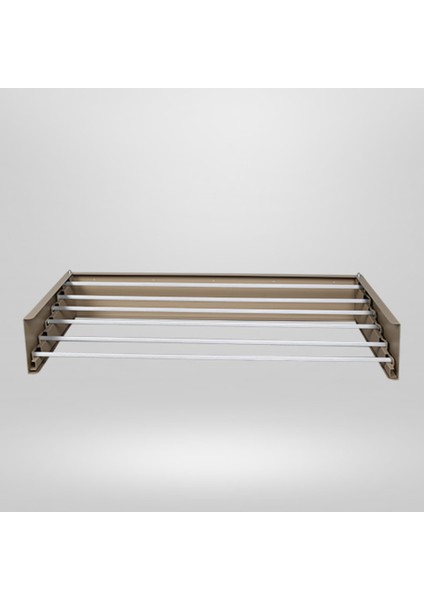 Design Kurutmalık Çamaşır Askısı - Duvara Monte, Katlanabilir Çamaşırlık - (CAPPUCCINO-100CM)