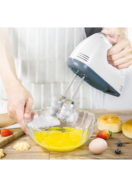 Bir Stil Yazın Elektrikli Mikser Blender Otomatik Gıda Mikseri 7 Hız Taşınabilir Pişirme El Mikseri Elektrikli Yumurta Kek Çırpıcı Blender Hamur Mikseri (Yurt Dışından)