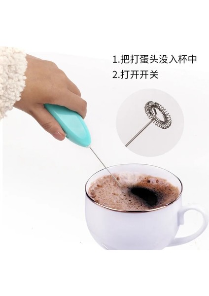 Beyaz Stil Taşınabilir Electr Süt Köpürtücü Mini Blender Mutfak Süt Cappuccino Elektrikli Mikser Yumurta Çırpma Yumurta Çırpıcı Formu El Mikser Kahve Için (Yurt Dışından)