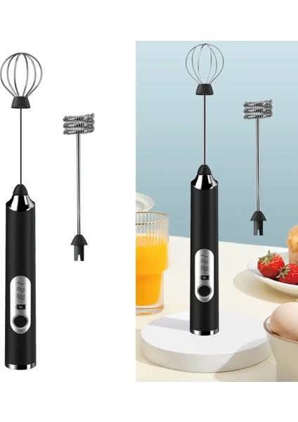 J-3 Siyah Stil El Süt Köpürtücü USB Şarj Çok Amaçlı Köpük Makinesi Içecek Mikser Kahve Köpürtücü Mikser Latte Yumurta Frappe Cappuccino Için (Yurt Dışından)