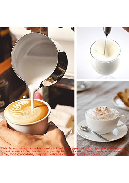 Paslanmaz Çelik Süt Köpürtücü Elektrikli El Mikser Blender Süt Köpürtücü Kahve Latte Cappuccino Sıcak Çikolata Için (Yurt Dışından)