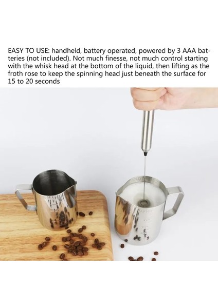 Paslanmaz Çelik Süt Köpürtücü Elektrikli El Mikser Blender Süt Köpürtücü Kahve Latte Cappuccino Sıcak Çikolata N58D Için (Yurt Dışından)