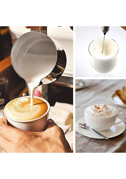 Paslanmaz Çelik Süt Köpürtücü Elektrikli El Mikser Blender Süt Köpürtücü Kahve Latte Cappuccino Sıcak Çikolata N58D Için (Yurt Dışından)