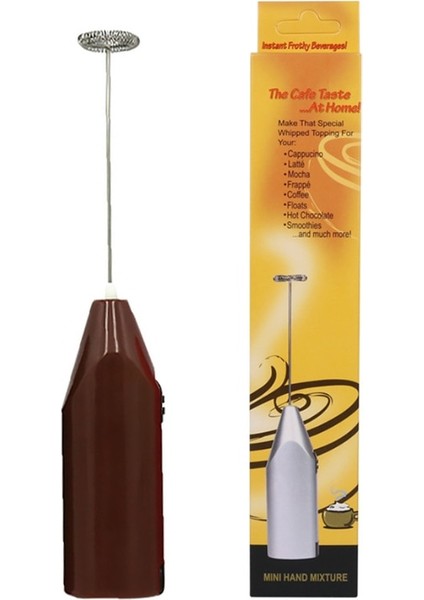 Kahverengi Tarzı Süt Köpürtücü Kahve Çırpma Mikseri Elektrikli Blender Yumurta Çırpıcı Mini Köpürtücü Kolu Karıştırıcı Cappuccino Makinesi Pişirme Aleti (1 Paket) (Yurt Dışından)