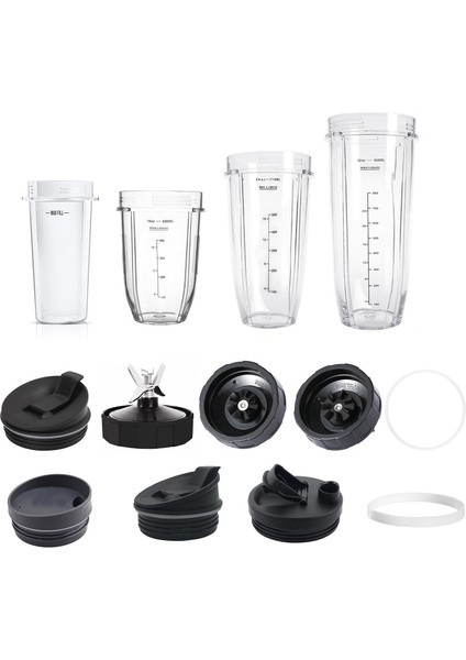 H Tarzı 7 Fin Blender Bıçağı Düzeneği, Eski Blender Bıçağı Tutacağı, Bardaklar, Kapaklar, Nutri Ninja 1000W Blender Için Uyar (Yurt Dışından)
