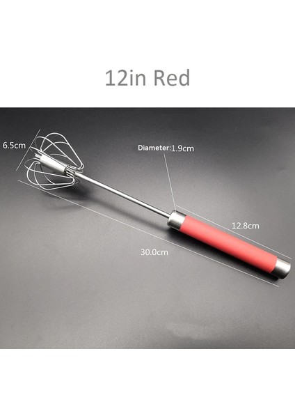 12 Inç Kırmızı Stil Yarı Otomatik Yumurta Çırpıcı Paslanmaz Çelik Yumurta Çırpma Manuel El Mikser Kendinden Dönen Yumurta Karıştırıcı Mutfak Aksesuarları Yumurta Araçları (Yurt Dışından)