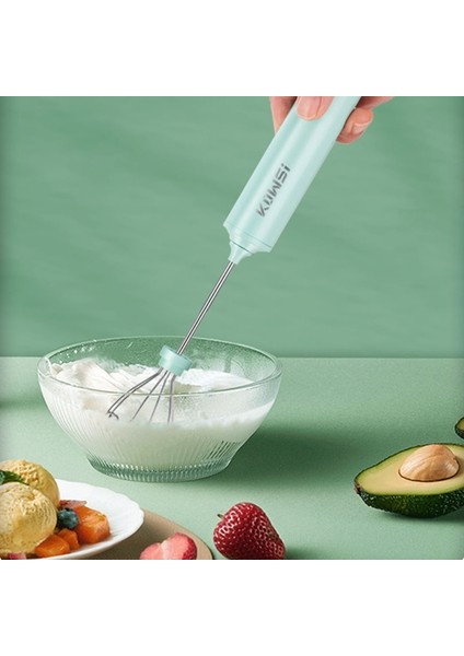 Mavi Stil Akülü Yumurta Çırpıcı Mini Mikser Blender 2 Parça Karıştırma Çubukları USB Şarj Edilebilir Paslanmaz Çelik Hamur Yumurta Kreması Için Çırpıcı (Yurt Dışından)