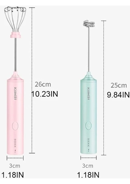 Mavi Stil Akülü Yumurta Çırpıcı Mini Mikser Blender 2 Parça Karıştırma Çubukları USB Şarj Edilebilir Paslanmaz Çelik Hamur Yumurta Kreması Için Çırpıcı (Yurt Dışından)