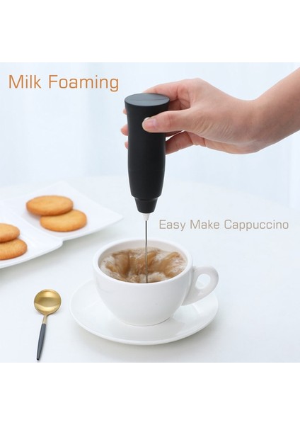 Siyah Stil Süt Köpürtücü El Köpürtücü Kahve Çırpma Yumurta Çırpıcı Sıcak Çikolata Cappuccino Karıştırıcı Mini Taşınabilir Blender Mutfak Aracı (Yurt Dışından)