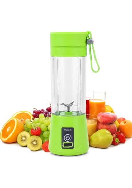 Yeşil Stil 4 Bıçak Taşınabilir Blender Meyve Suyu 4 6 Bıçaklı Mini USB Şarj Edilebilir Çok Fonksiyonlu Ev Suyu Bardağı Öğrenci Sıkacağı Blender (Yurt Dışından)