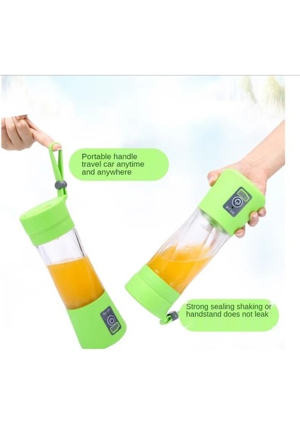 Yeşil Stil 4 Bıçak Taşınabilir Blender Meyve Suyu 4 6 Bıçaklı Mini USB Şarj Edilebilir Çok Fonksiyonlu Ev Suyu Bardağı Öğrenci Sıkacağı Blender (Yurt Dışından)
