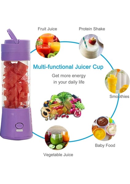 Bir Stil USB Şarj Taşınabilir Elektrikli Meyve Sıkacağı 380ML Mini Elektrikli Meyve Suyu Bardağı Shakes ve Smoothies Için Blender Fincan (Yurt Dışından) modelleri