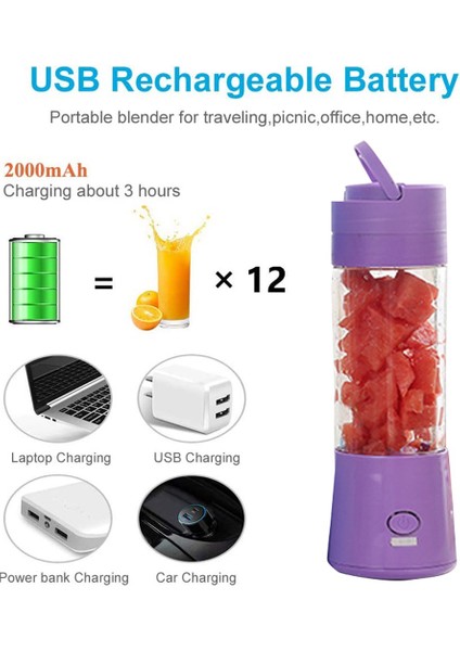 Bir Stil USB Şarj Taşınabilir Elektrikli Meyve Sıkacağı 380ML Mini Elektrikli Meyve Suyu Bardağı Shakes ve Smoothies Için Blender Fincan (Yurt Dışından) fırsatları