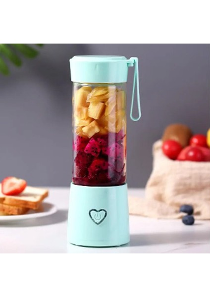 Pembe Tarzı Kişisel Blender Shake And Smoothies Küçük Mini Taşınabilir Tekli Meyve Sıkacağı Karıştırıcı USB Şarj Edilebilir Buz Karıştırıcı (Yurt Dışından)