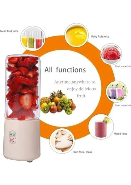 Beyaz Stil Mini Taşınabilir Sıkacağı Turuncu USB Elektrikli Mikser Meyve Smoothie Blender Makinesi Kişisel Mutfak Robotu Maker Suyu Sıkacağı (Yurt Dışından)