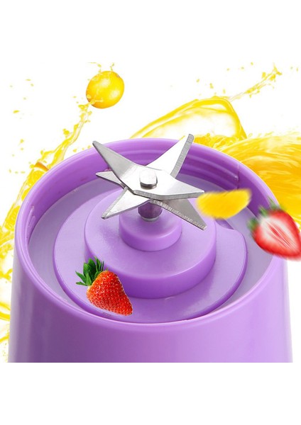 Mor Tarzı Taşınabilir Blender USB Mikser Elektrikli Meyve Sıkacağı Makinesi Smoothie Blender Mini Mutfak Robotu Kişisel Limon Sıkacağı Portakal Sıkacağı (Yurt Dışından)