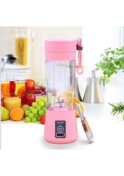 Mavi Stil Taşınabilir Meyve Sıkacağı Bardak 400ML 150W Sıkacağı Elektrikli Mikser USB Şarj 6 Bıçaklı Mini Meyve Sıkacağı Blender Milkshake Sebze Suyu (Yurt Dışından)