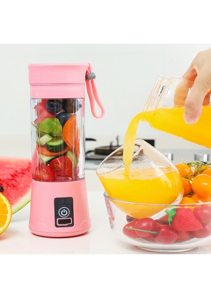 Beyaz Stil Mini Taşınabilir Portakal Sıkacağı USB Elektrikli Mikser Meyve Smoothie Blender Makinesi Kişisel Mutfak Robotu Maker Suyu Sıkacağı (Yurt Dışından)