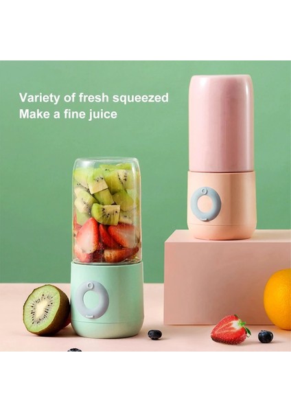 Yeşil Stil 6 Bıçaklı 500ML Elektrikli Meyve Sıkacağı Bardak Taşınabilir Smoothie Blender Mini Mikser Sıkacağı Suyu USB Şarj Vitamer Meyve Sıkacağı (Yurt Dışından)
